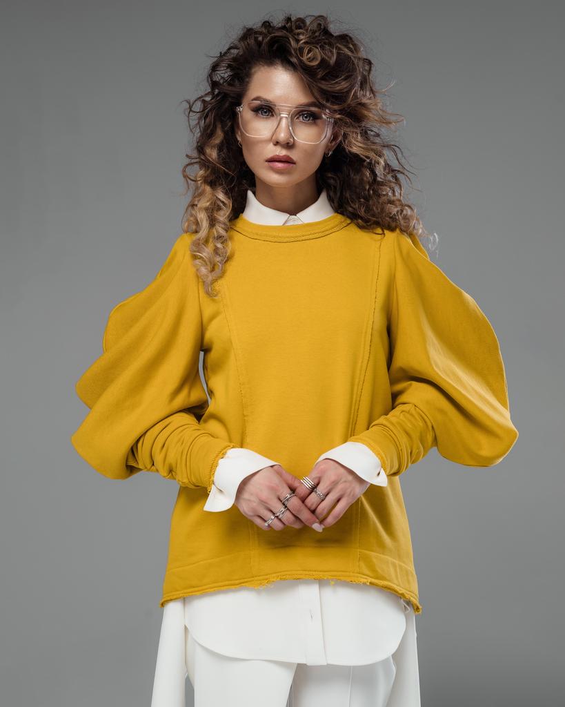 Свитшот с рукавом "Жиго" (горчичный)