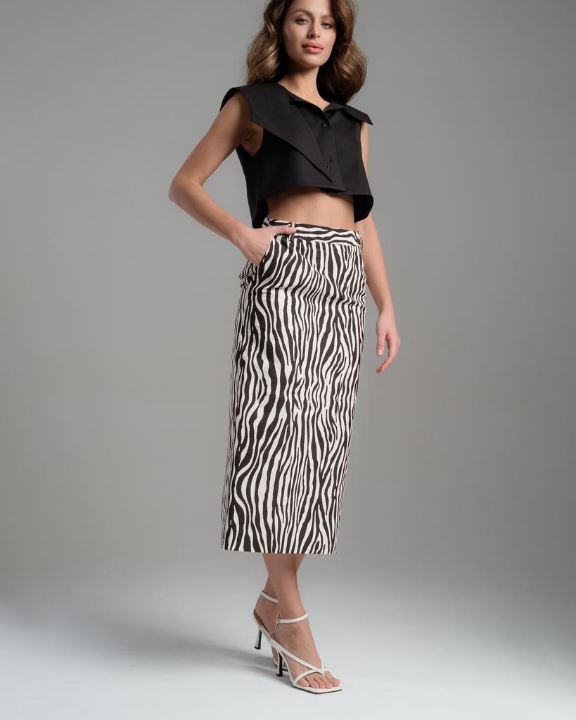 Юбка-карандаш (ч/б зебра)