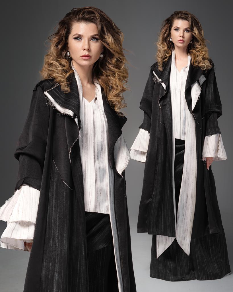 Жакет удлиненный Castle (черный атлас)