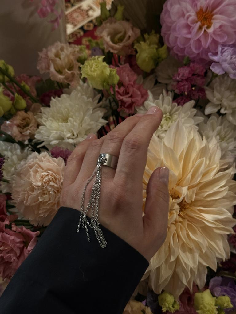 Кольцо с цепочками