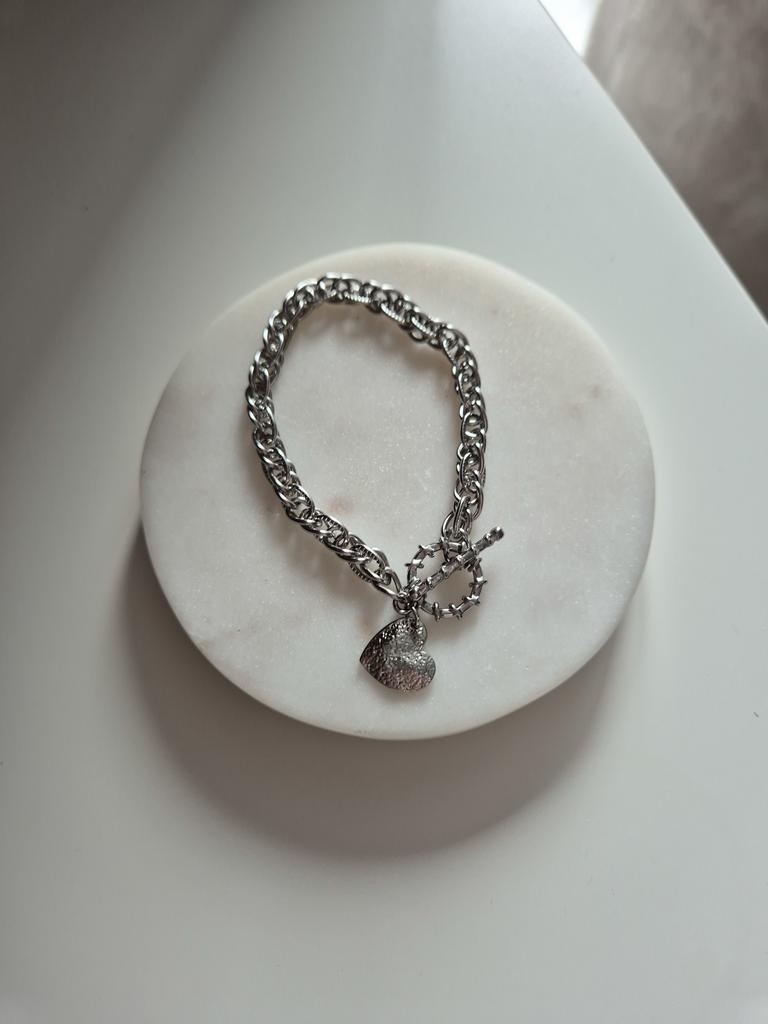 Браслет из цепочки с мятым сердцем Chain #1