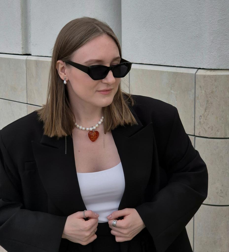 Колье-чокер Grande из крупного натурального жемчуга со съемным сердцем