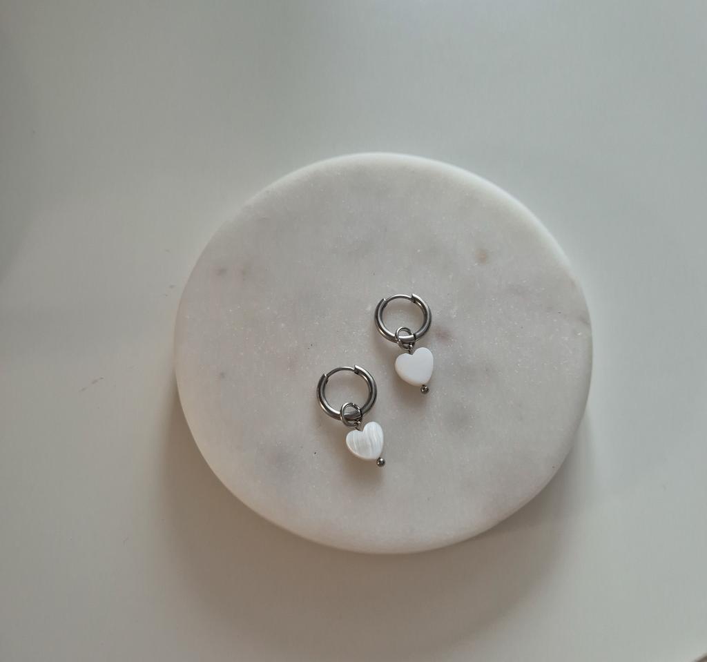 Серьги с перламутровыми сердцами #1