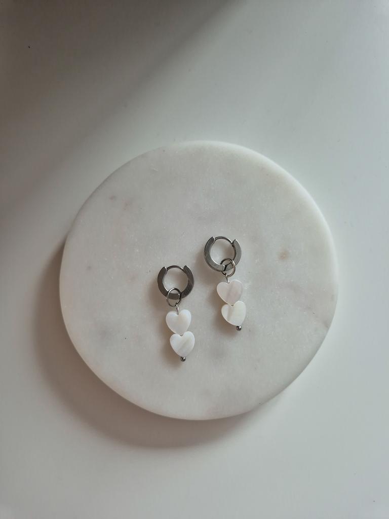 Серьги с перламутровыми сердцами #2