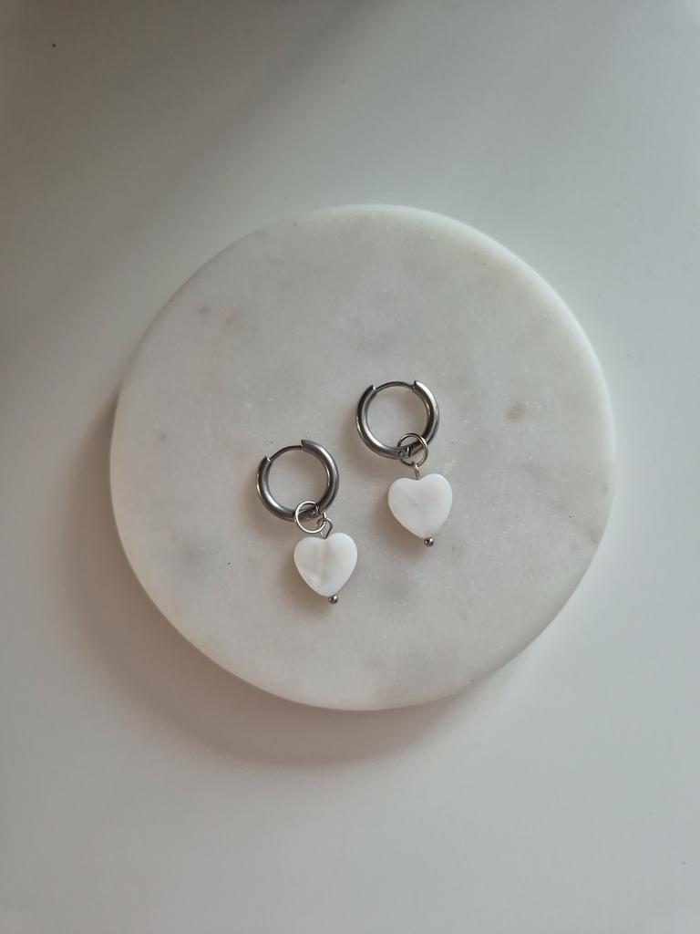 Серьги с перламутровыми сердцами #4