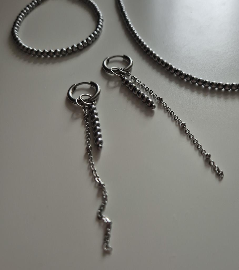 Серьги Hematite с подвесками mix #53