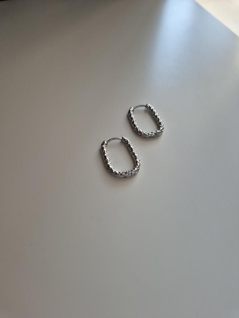 Серьги текстурные овальные