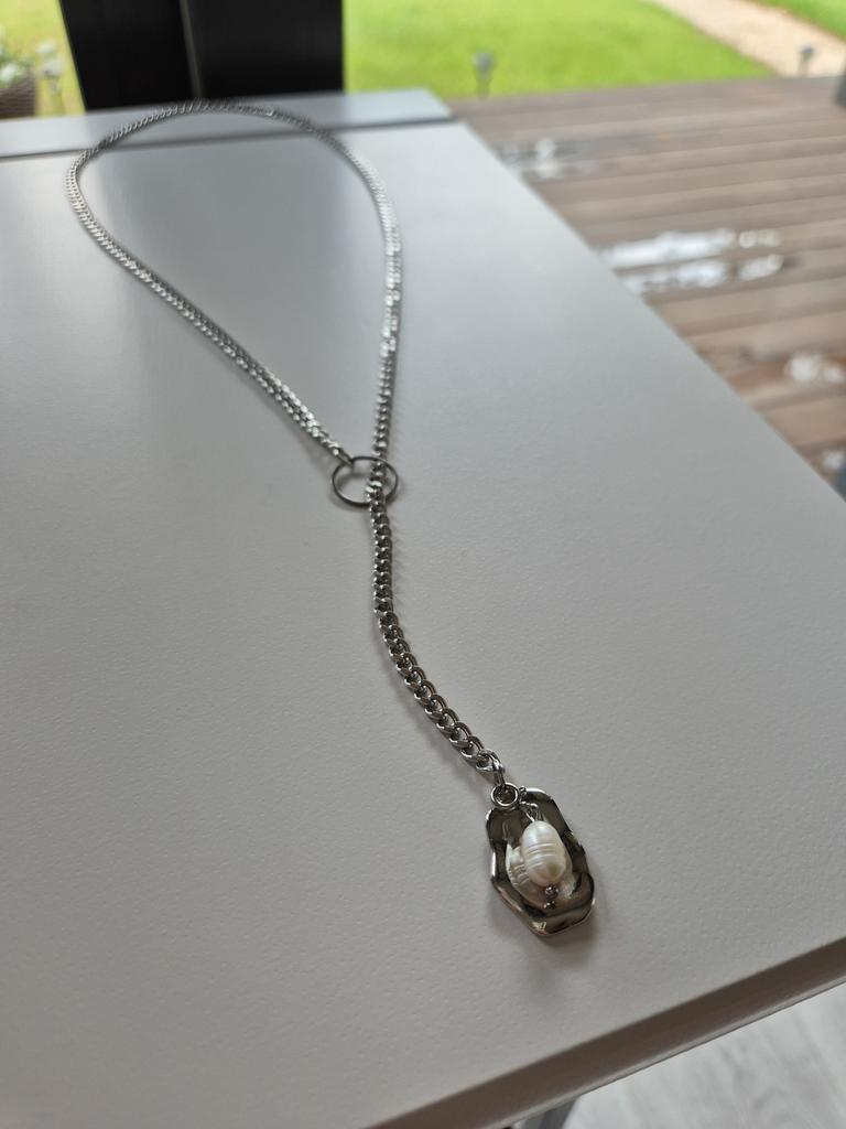 Цепь-галстук-сотуар со съемной жемчужиной