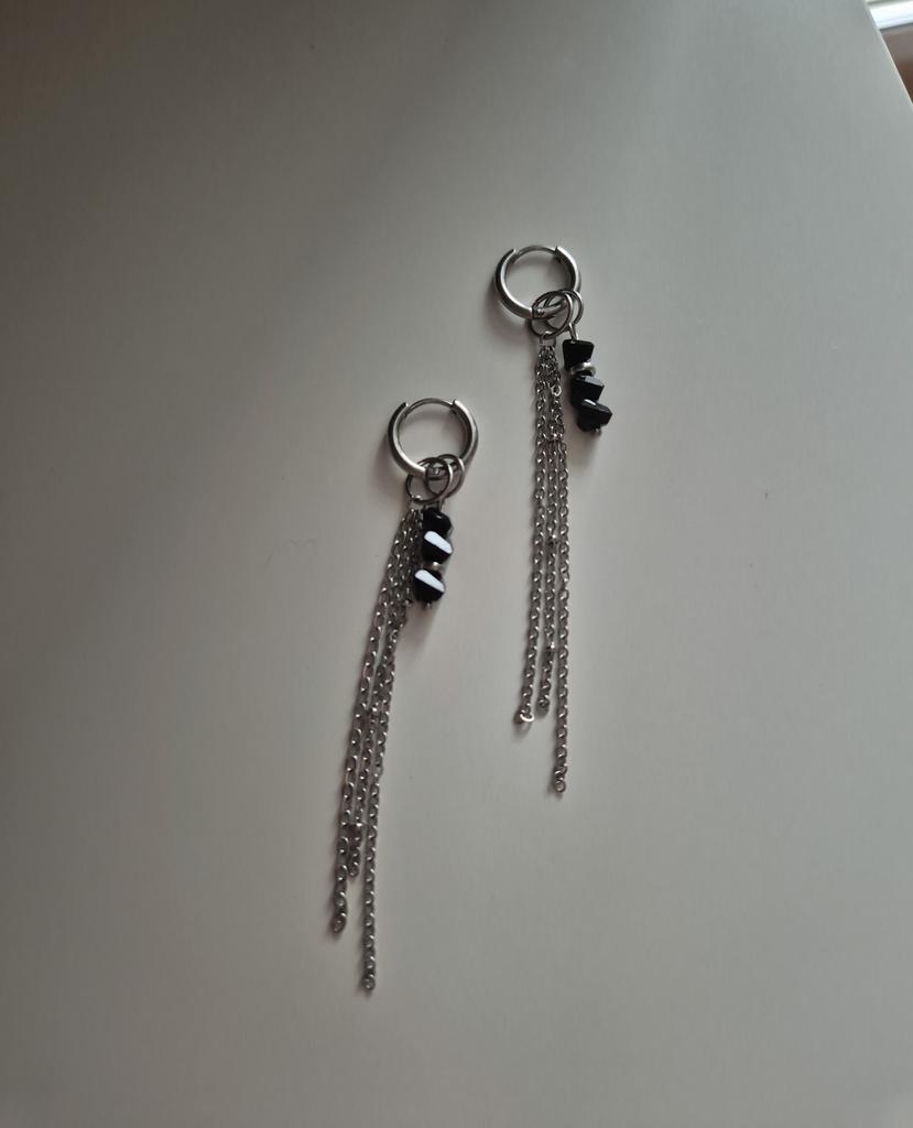 Cерьги со съёмными подвесками Black mix #81