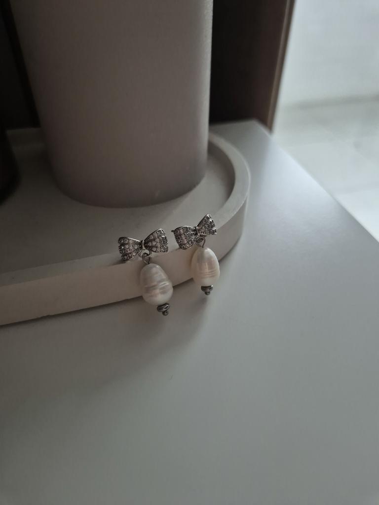 Серьги с натуральным жемчугом # 7