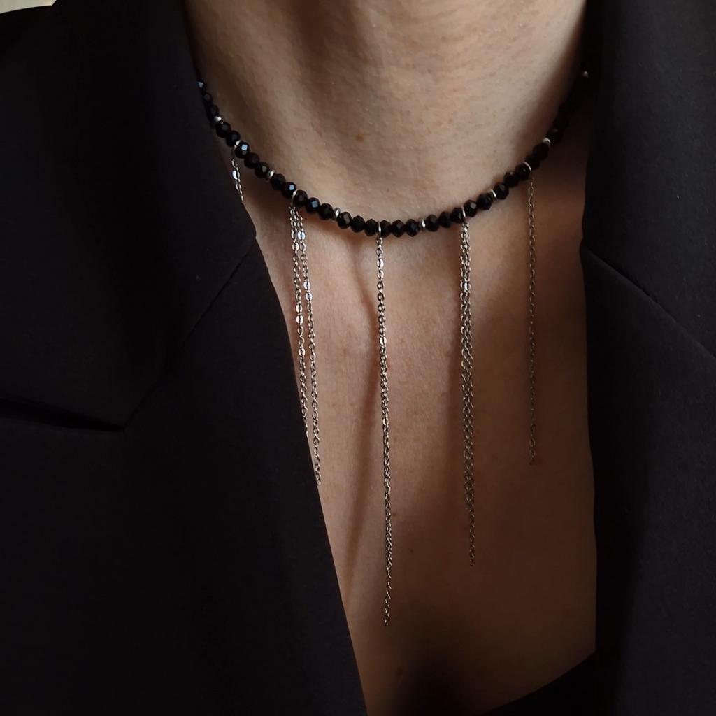 Чокер Black Shine с цепочками