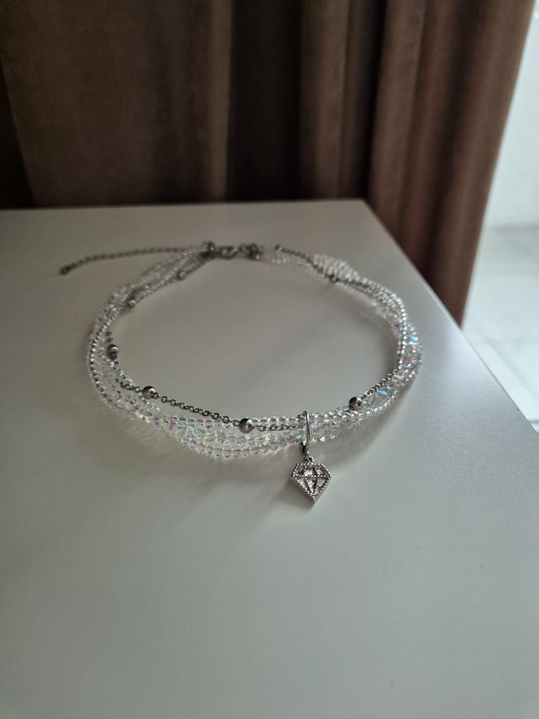 Колье многослойное Clear со съемной подвеской # 4