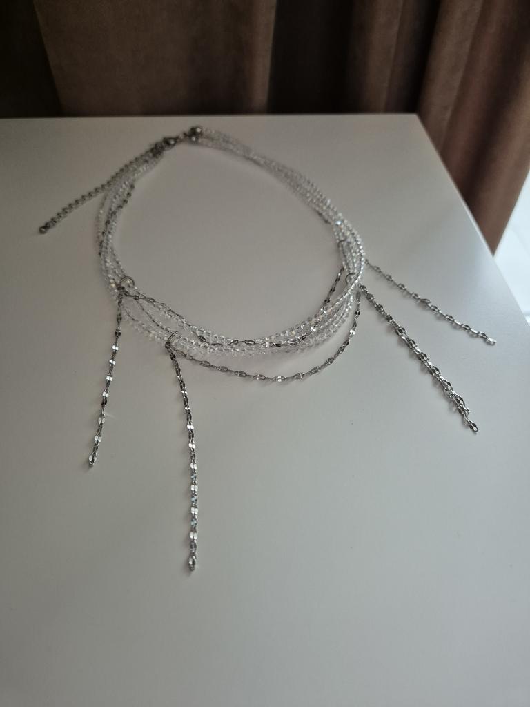 Колье многослойное Clear #5 с цепочками