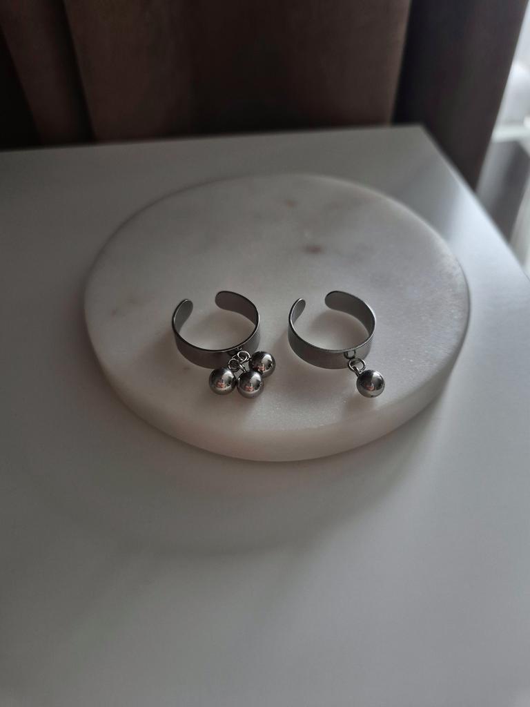 Кольцо Steel #4 с шариками Bubbles