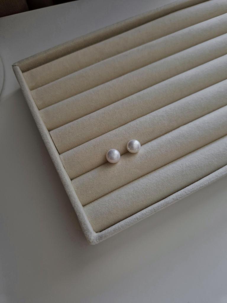 Пуссеты с натуральным жемчугом