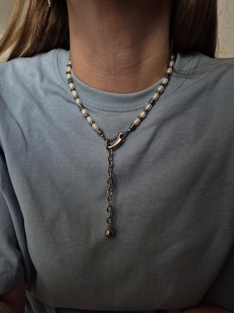 Колье Soul из натурального жемчуга со съемным галстуком