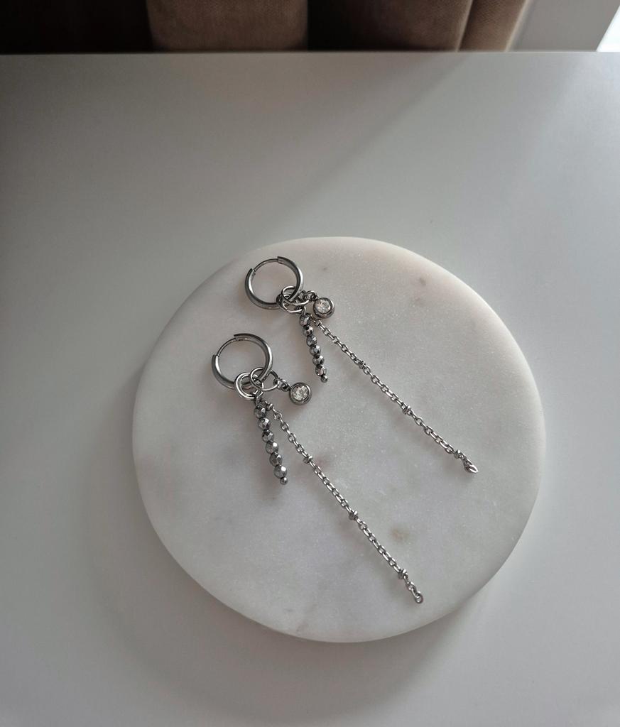 Серьги со съемными подвесками Vertigo hematite