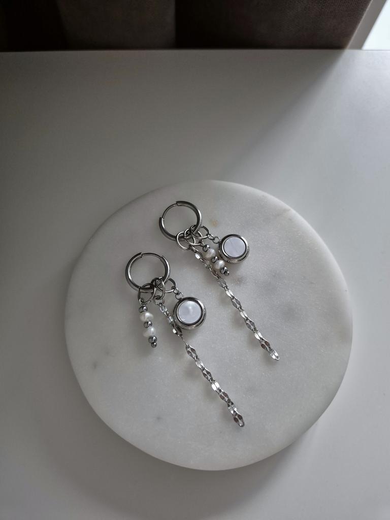 Серьги со съемными подвесками Blanco