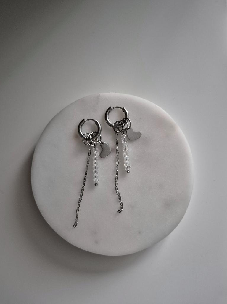 Серьги со съёмными подвесками Clear mix #84