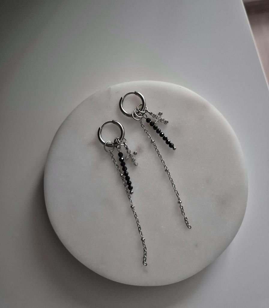 Серьги со съёмными подвесками Black mix #85