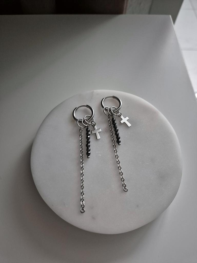 Серьги со съёмными подвесками mix #86