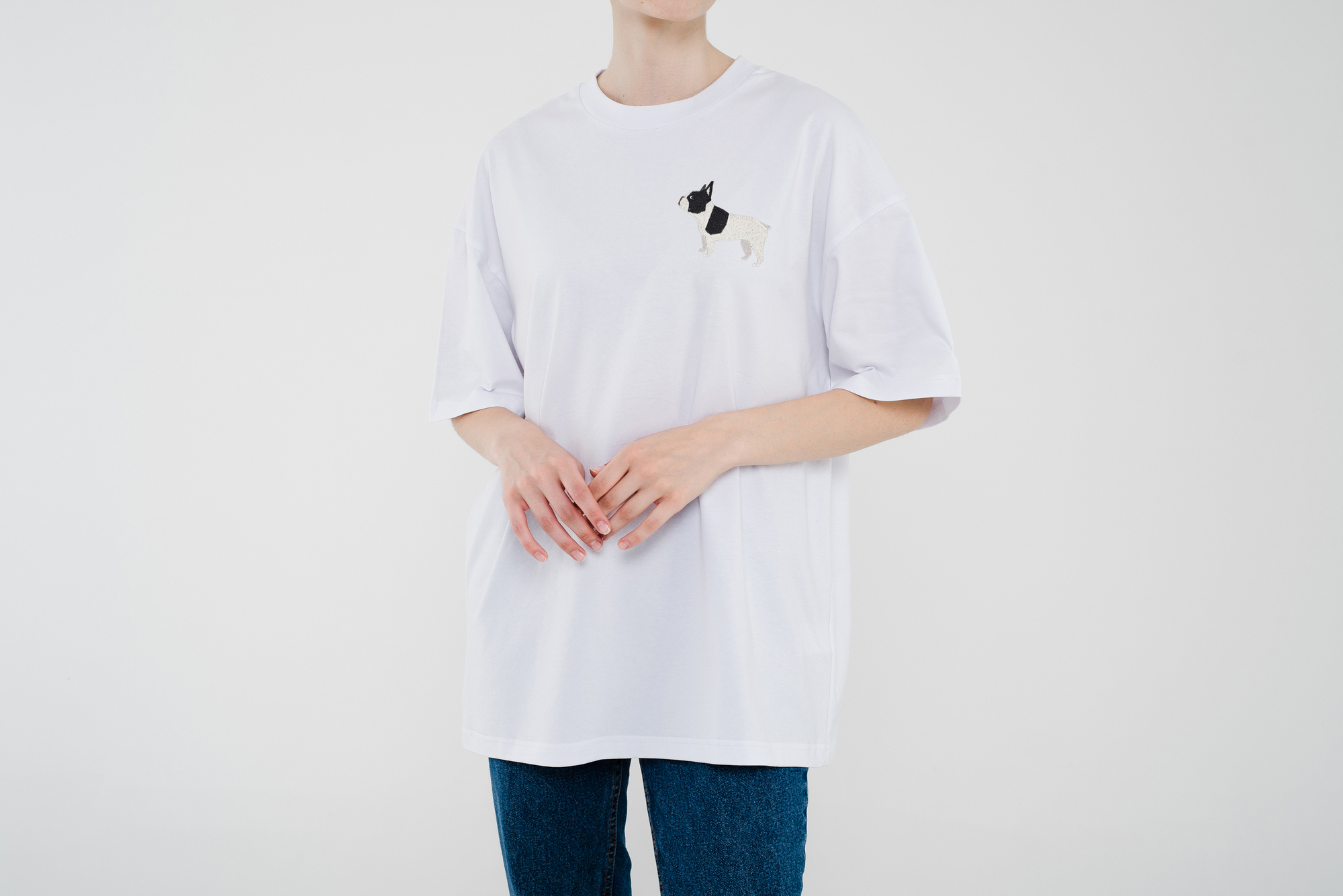 French bulldog white T-shirt