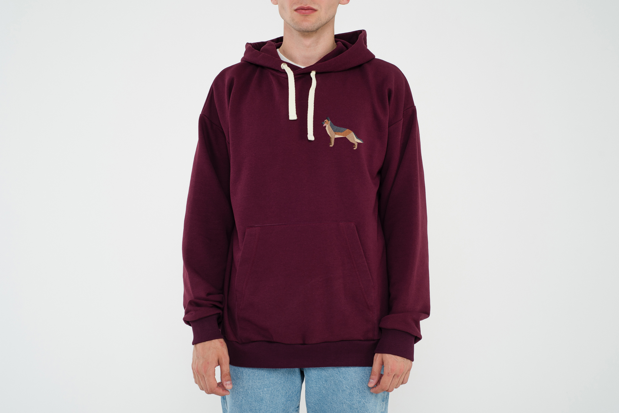 German shepherd maroon hoodie