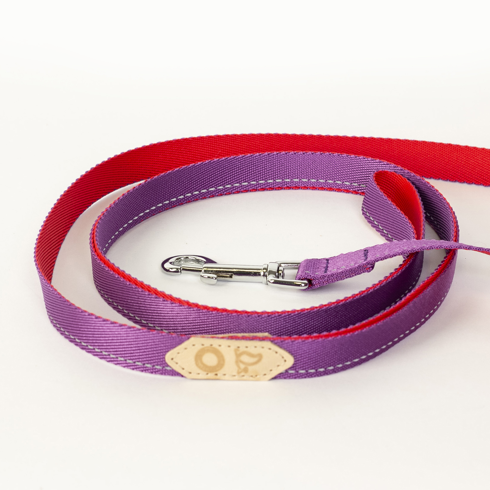 Ruby and purple 2-in-1 cross-body loop strap leash
