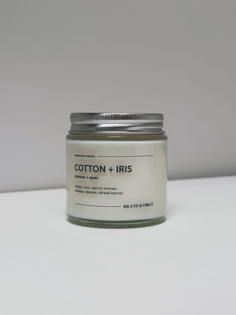 Соевая свеча "хлопок + ирис"