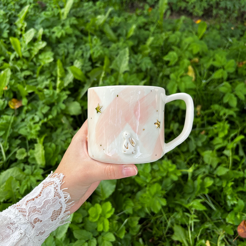 Кружка с зайкой со звездами