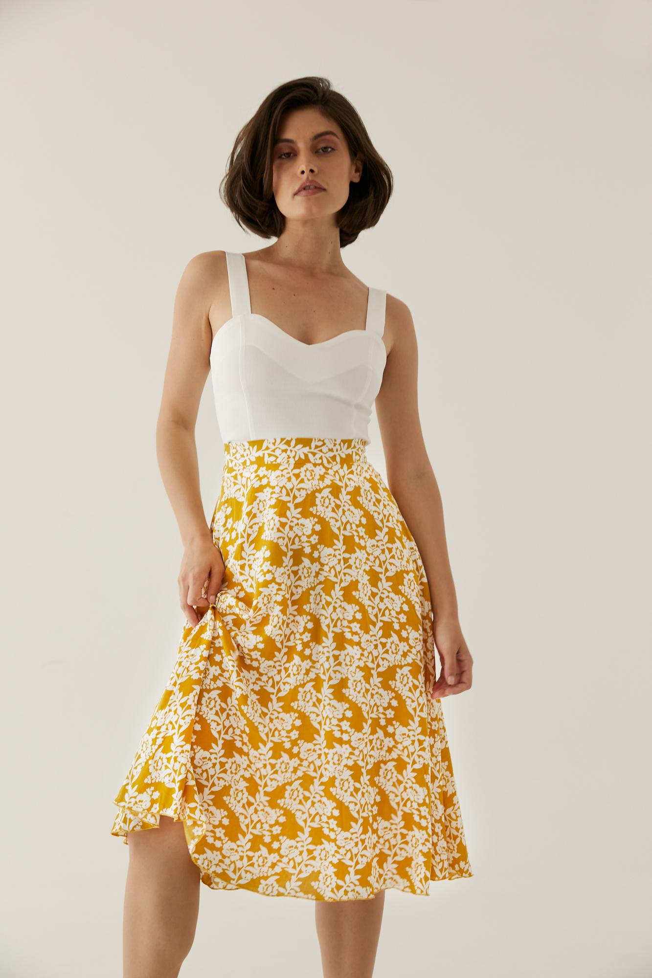 Юбка CHRISTY горчичного цвета