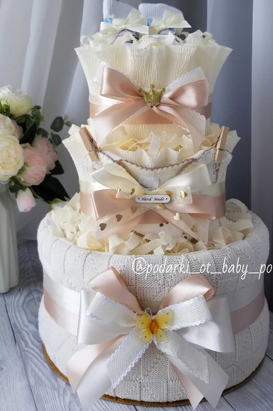 Торт из подгузников универсальный "Беж"