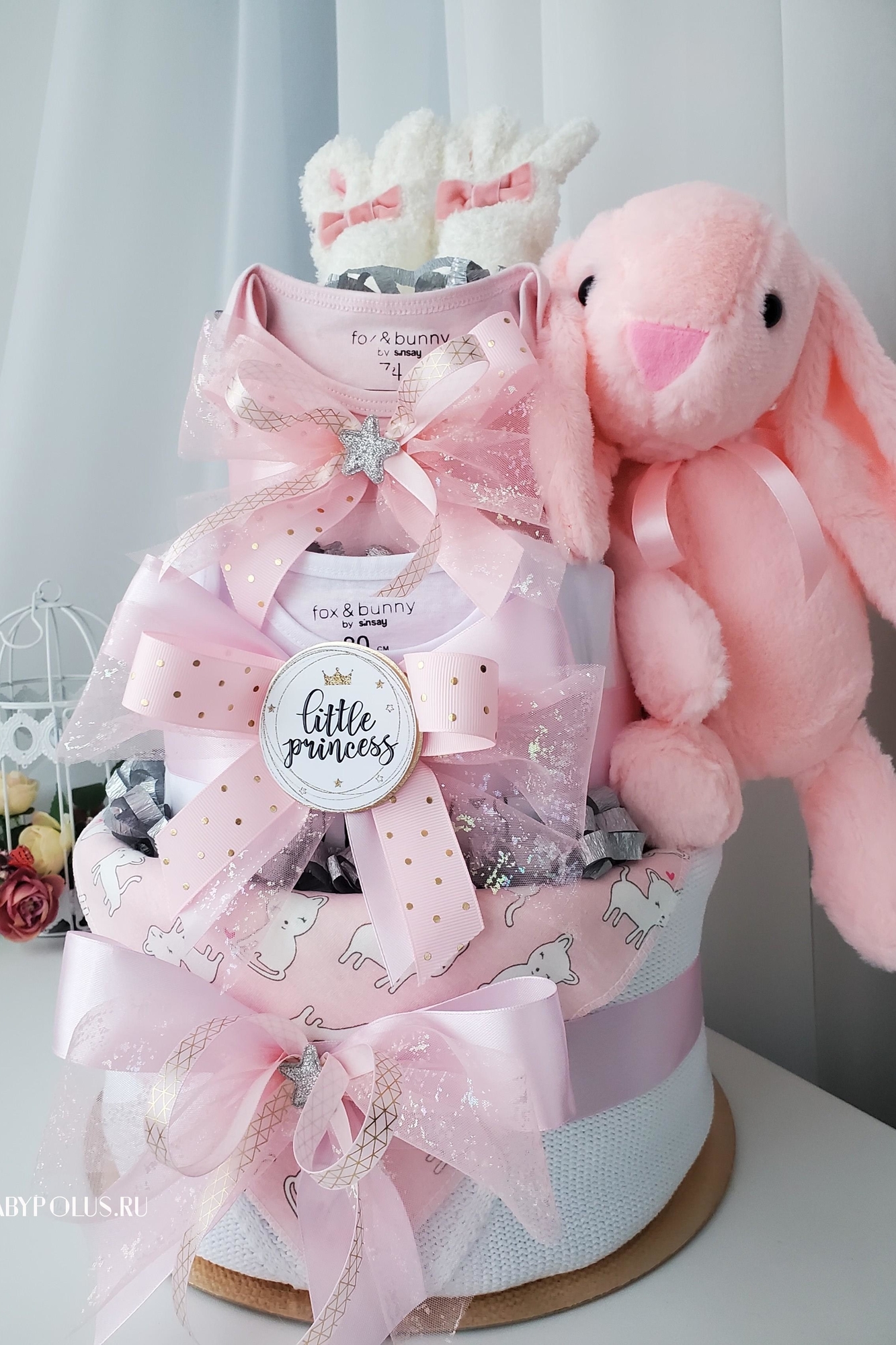 Торт из памперсов на рождение девочки "Little Princess"