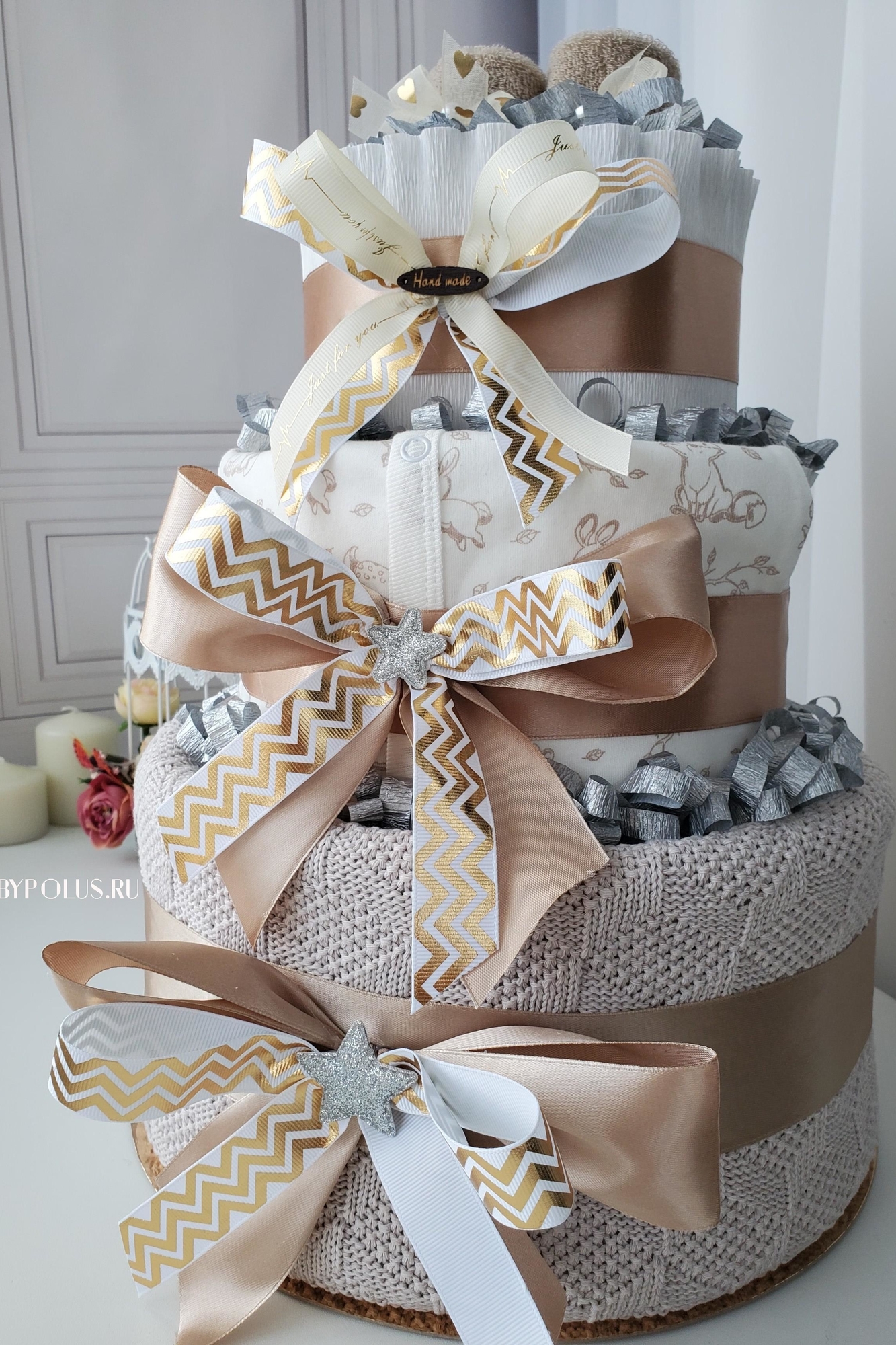 Торт из памперсов на рождение малыша "Нюд"