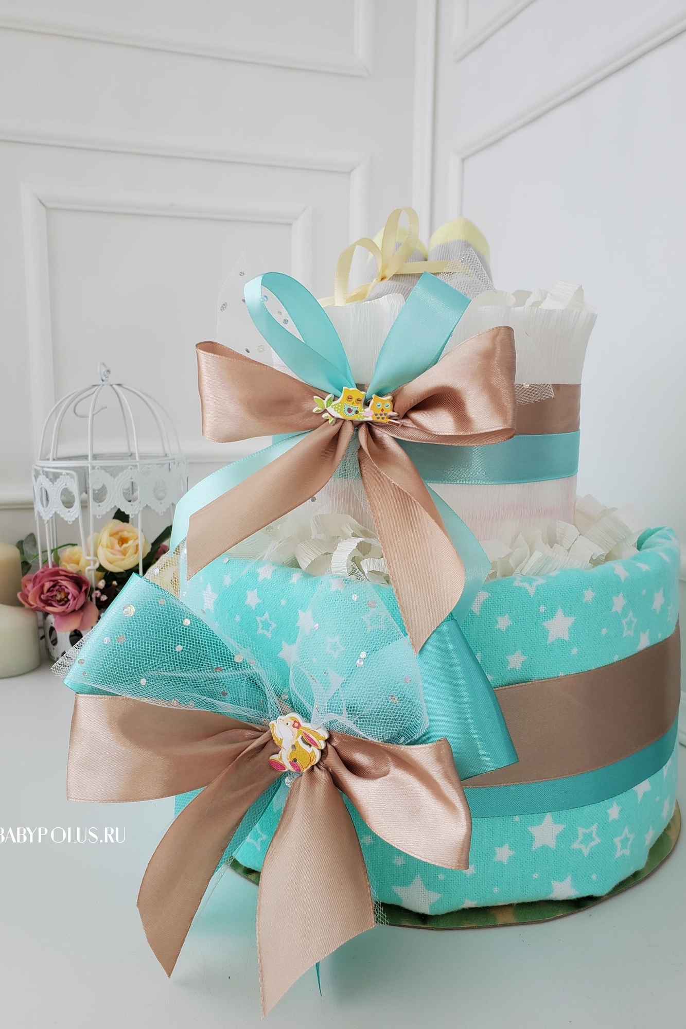 Торт из подгузников памперсов  универсальный "Совята"