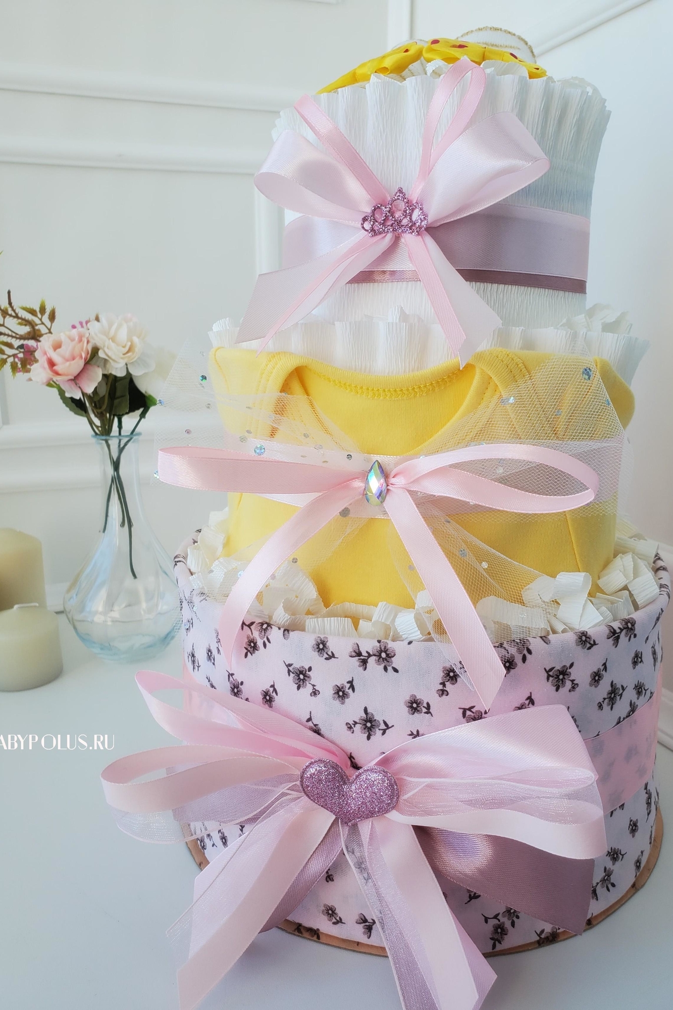 Торт из подгузников памперсов для девочки "Весна"