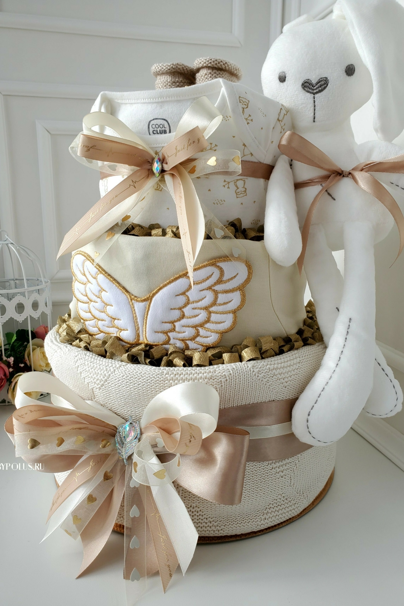 Торт из подгузников памперсов "Крылышки Ангела"