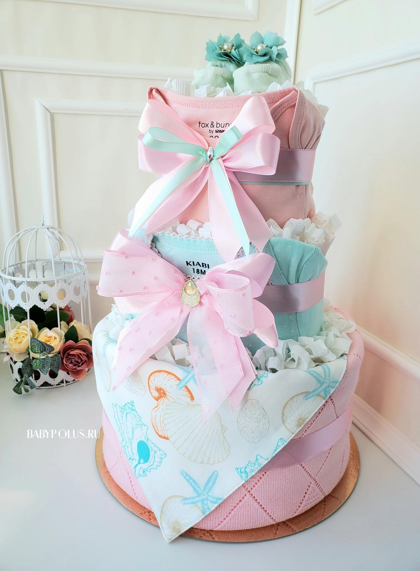 Торт из памперсов для девочки "Русалочка"