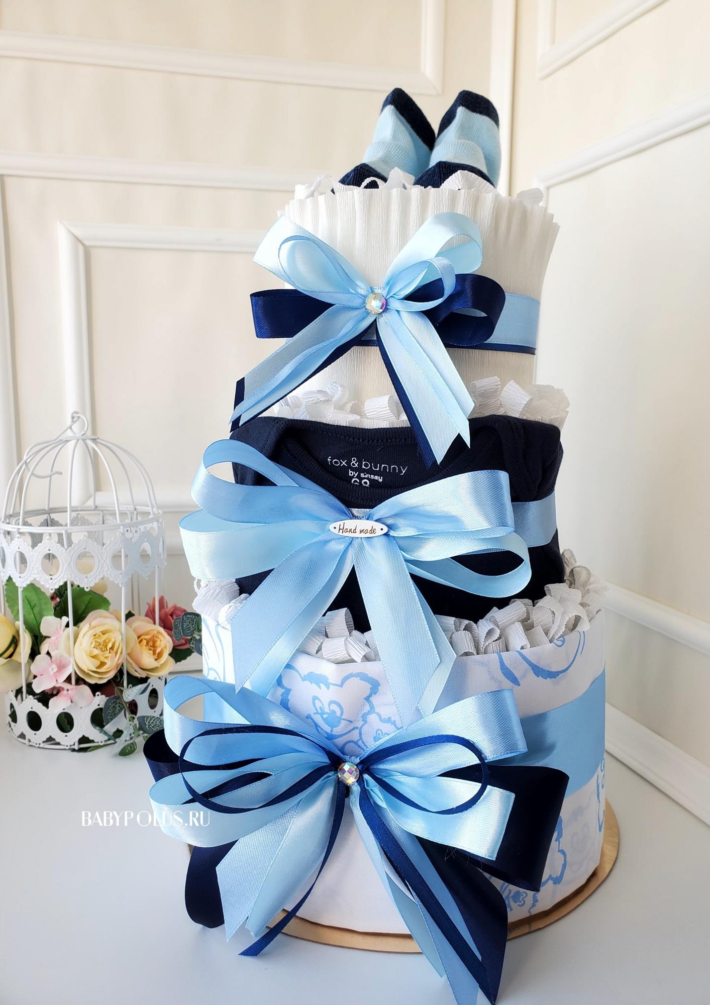 Торт из памперсов на рождение мальчика "Малыш"