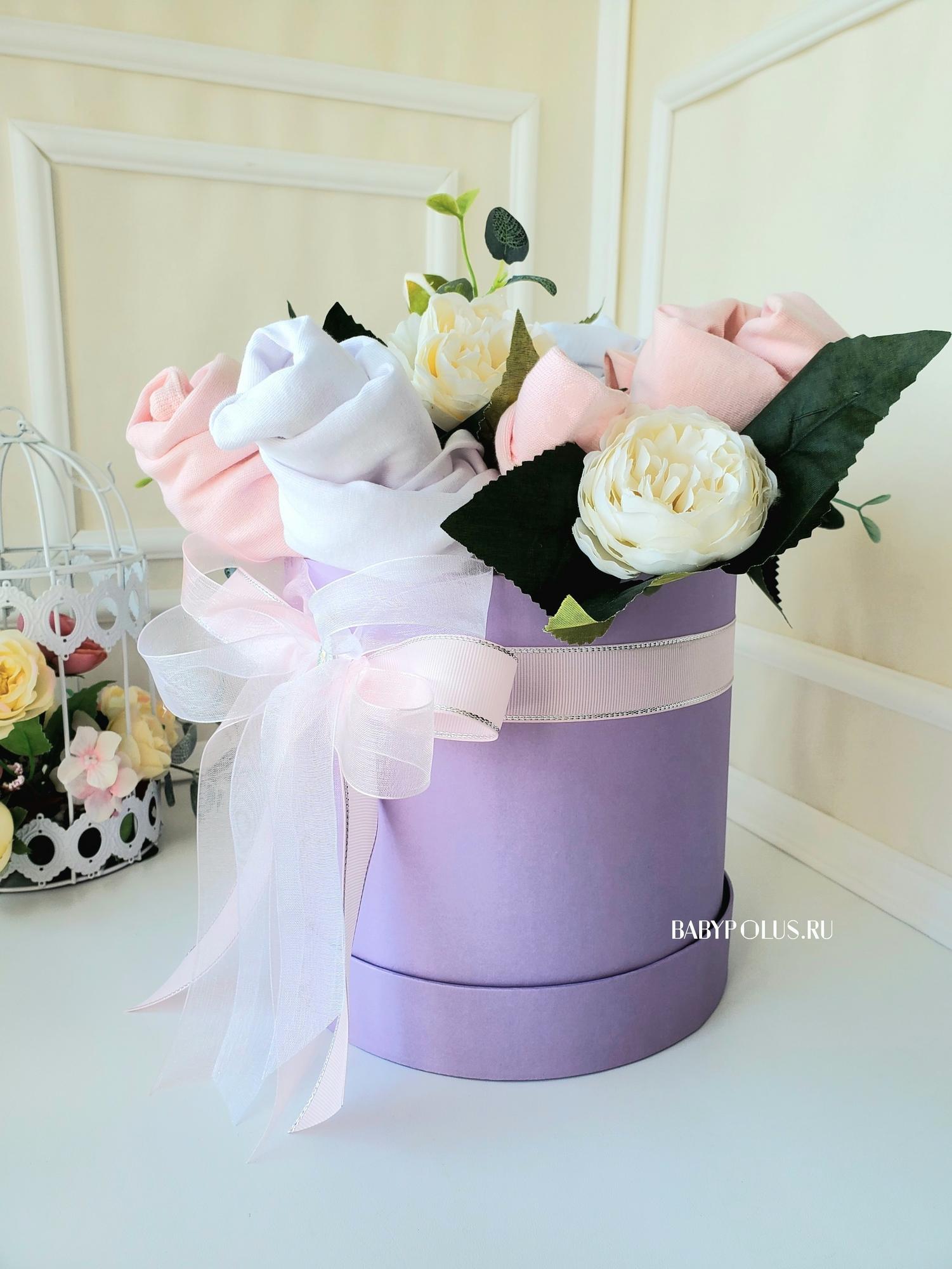 Подарочная коробка на рождение девочки "Букет"