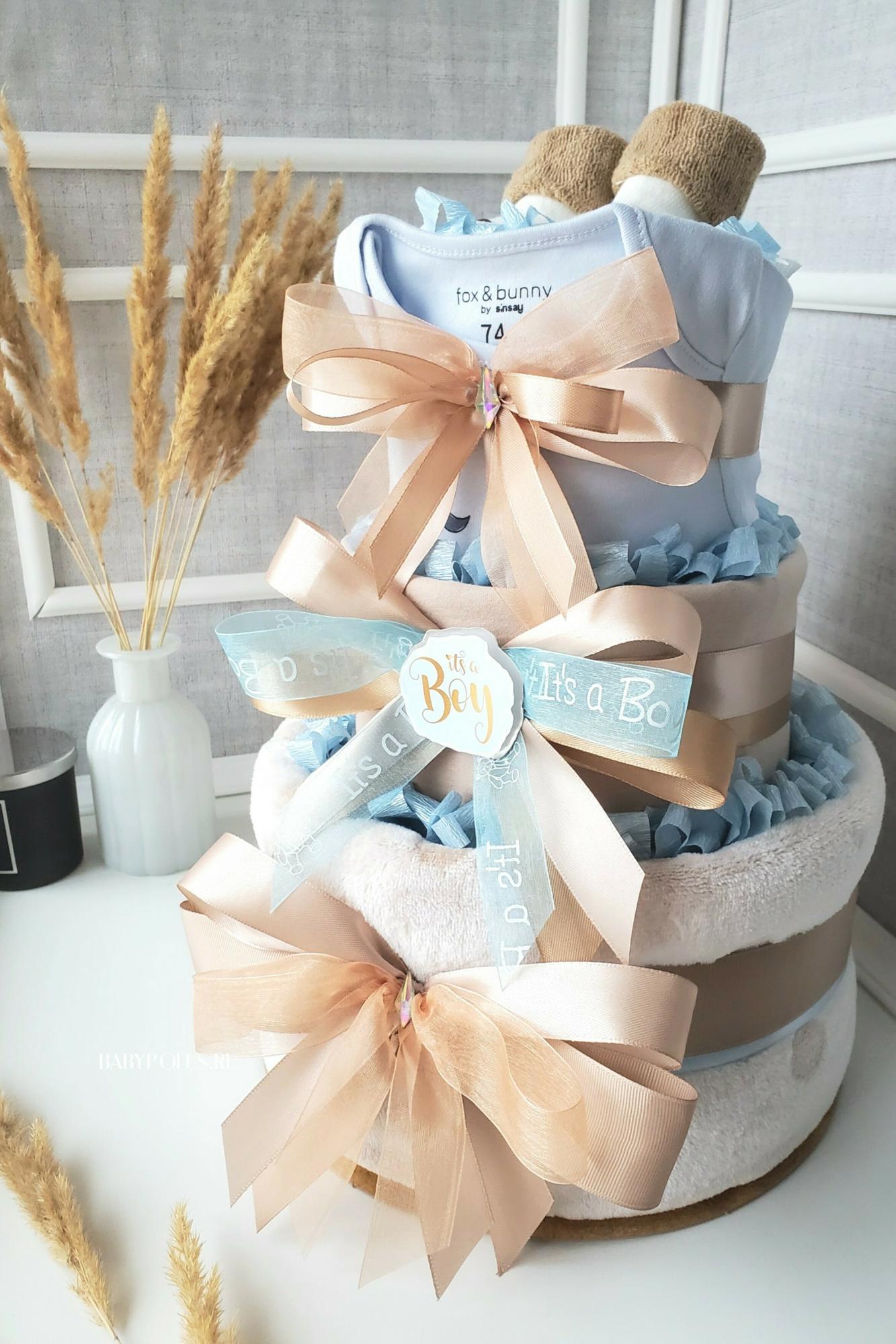 Торт из подгузников для мальчика "Это мальчик"