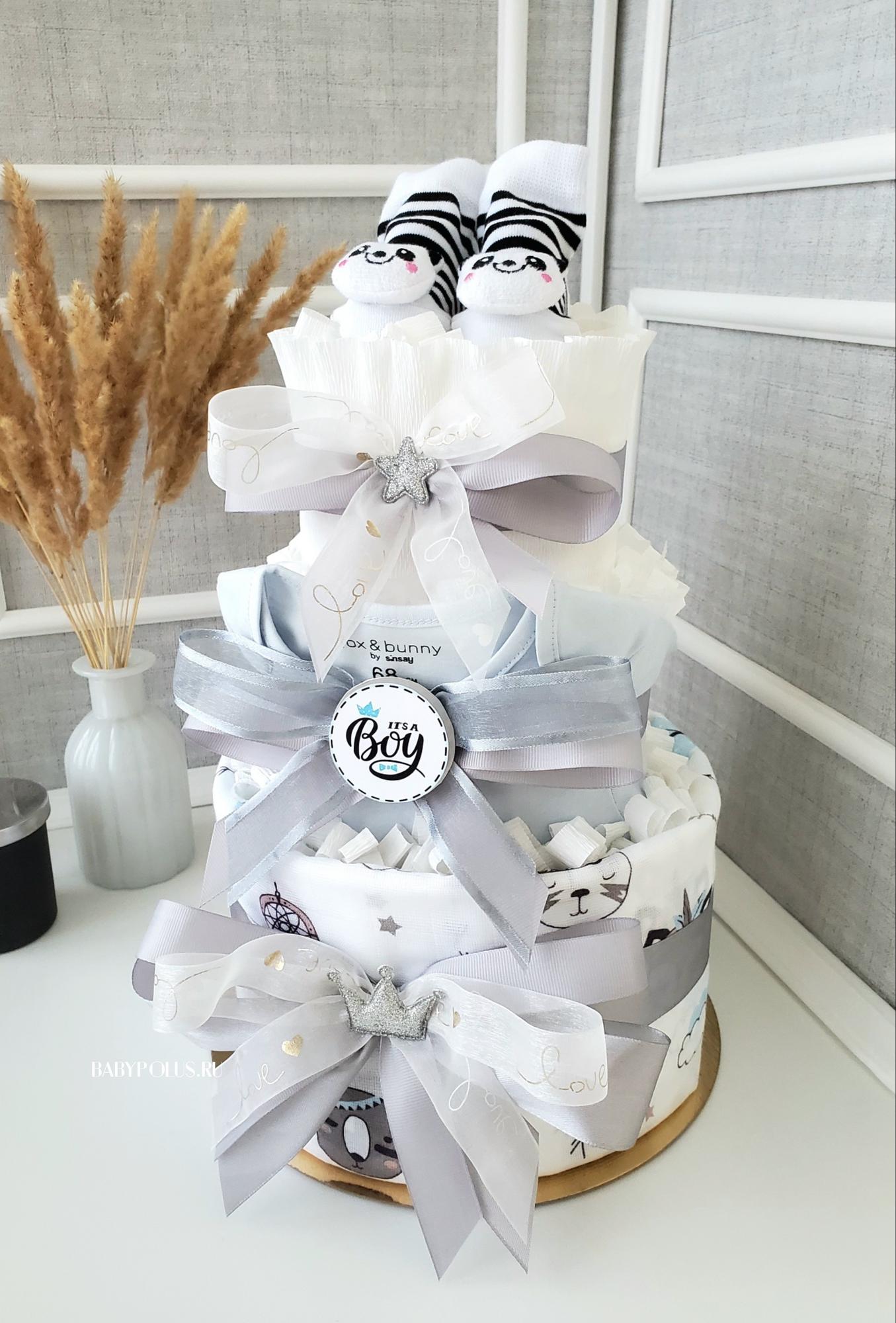 Торт из подгузников на рождение мальчика "Ловец снов2"