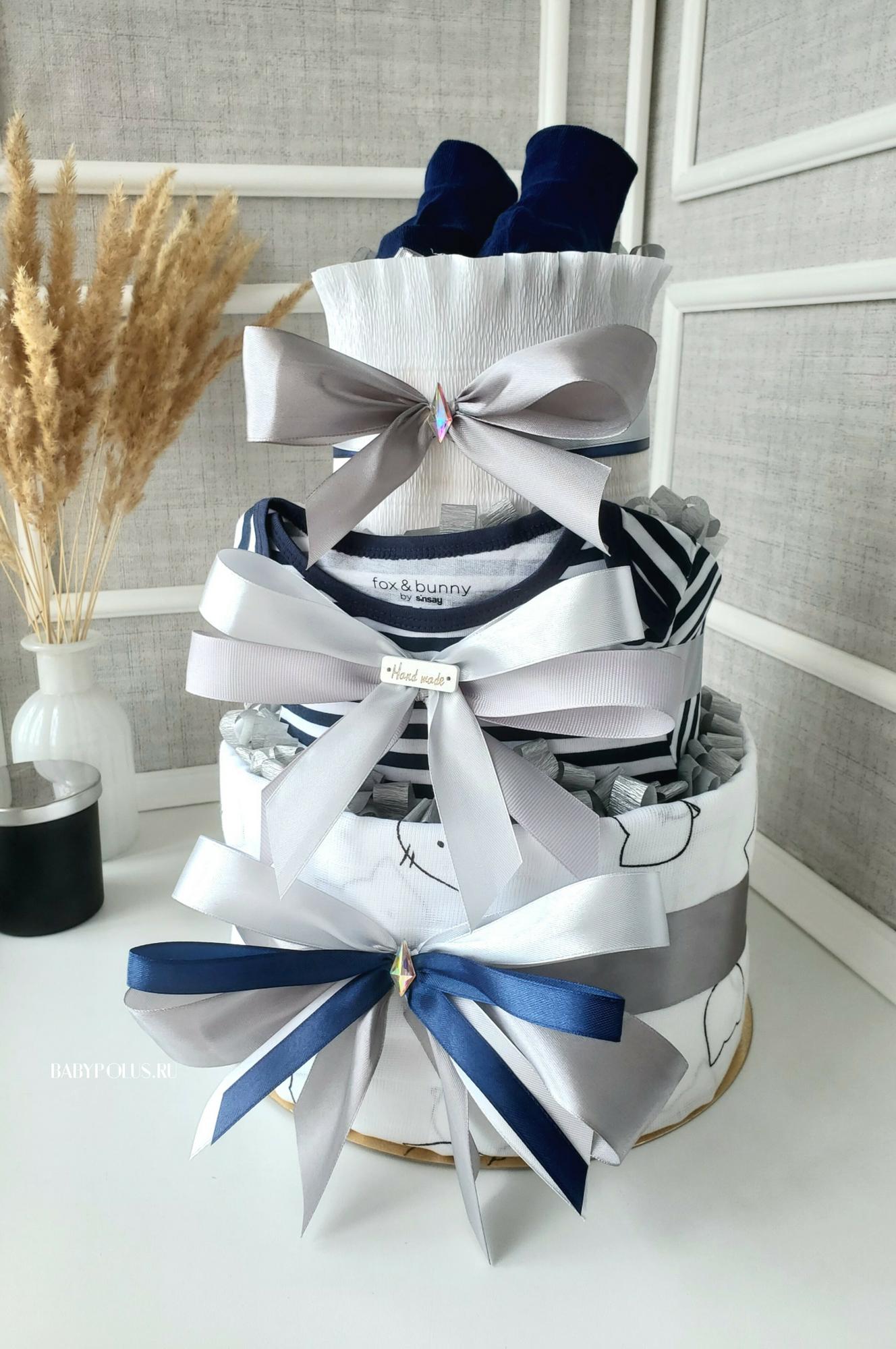 Торт из подгузников для мальчика Котята