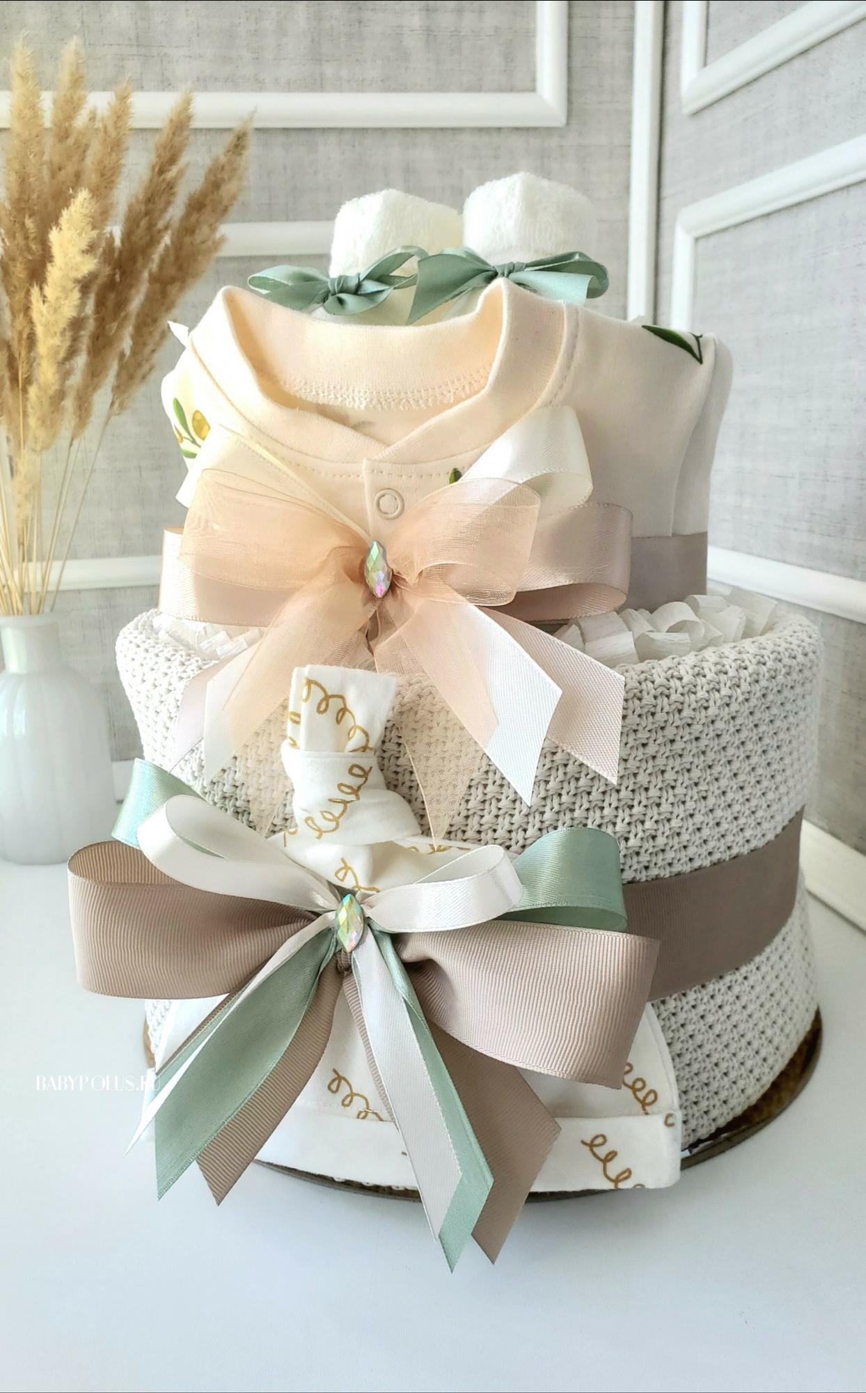 Торт из подгузников на рождение мальчика или девочки/ универсальный