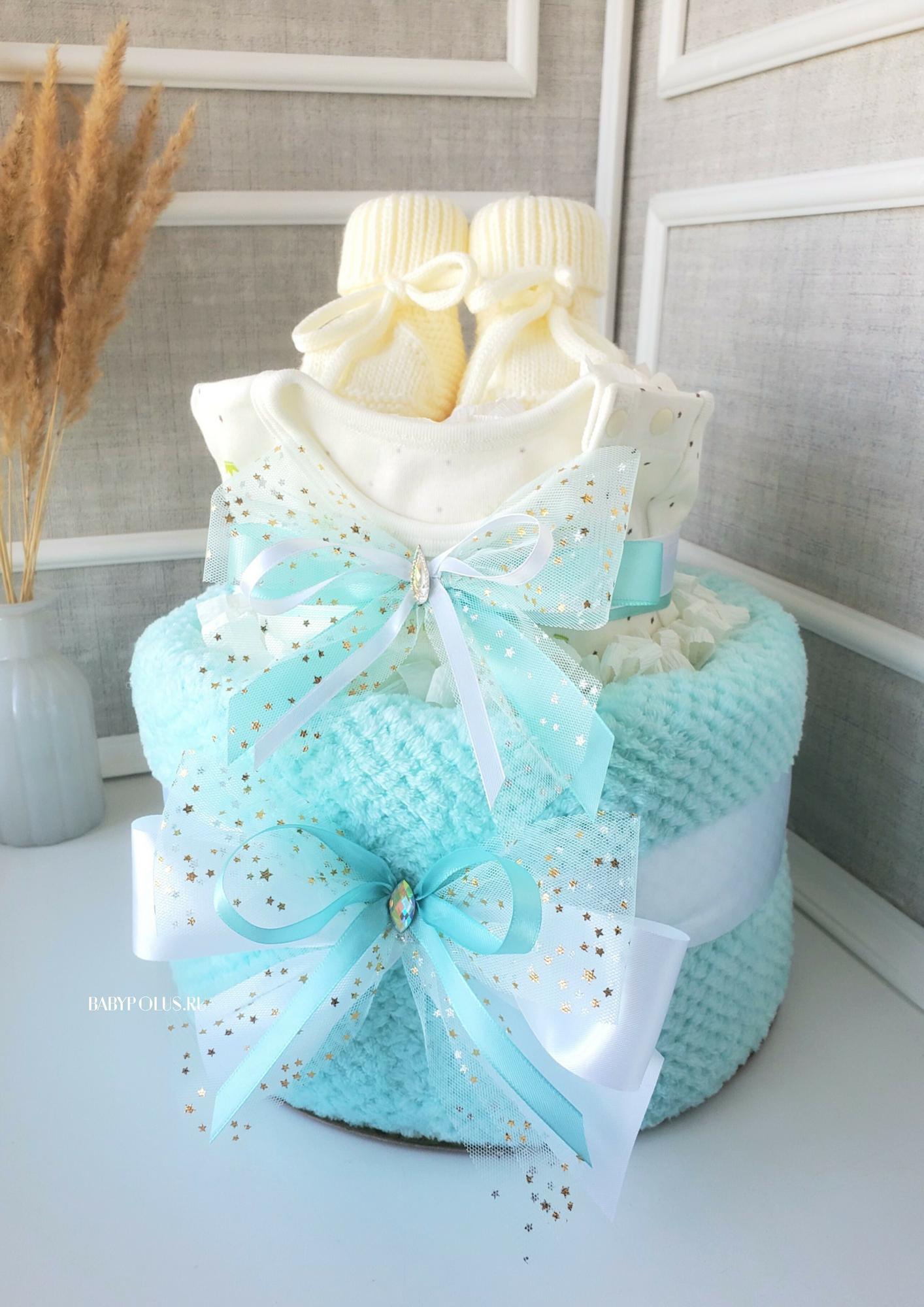 Торт из подгузников для мальчика или девочки "универсальный"