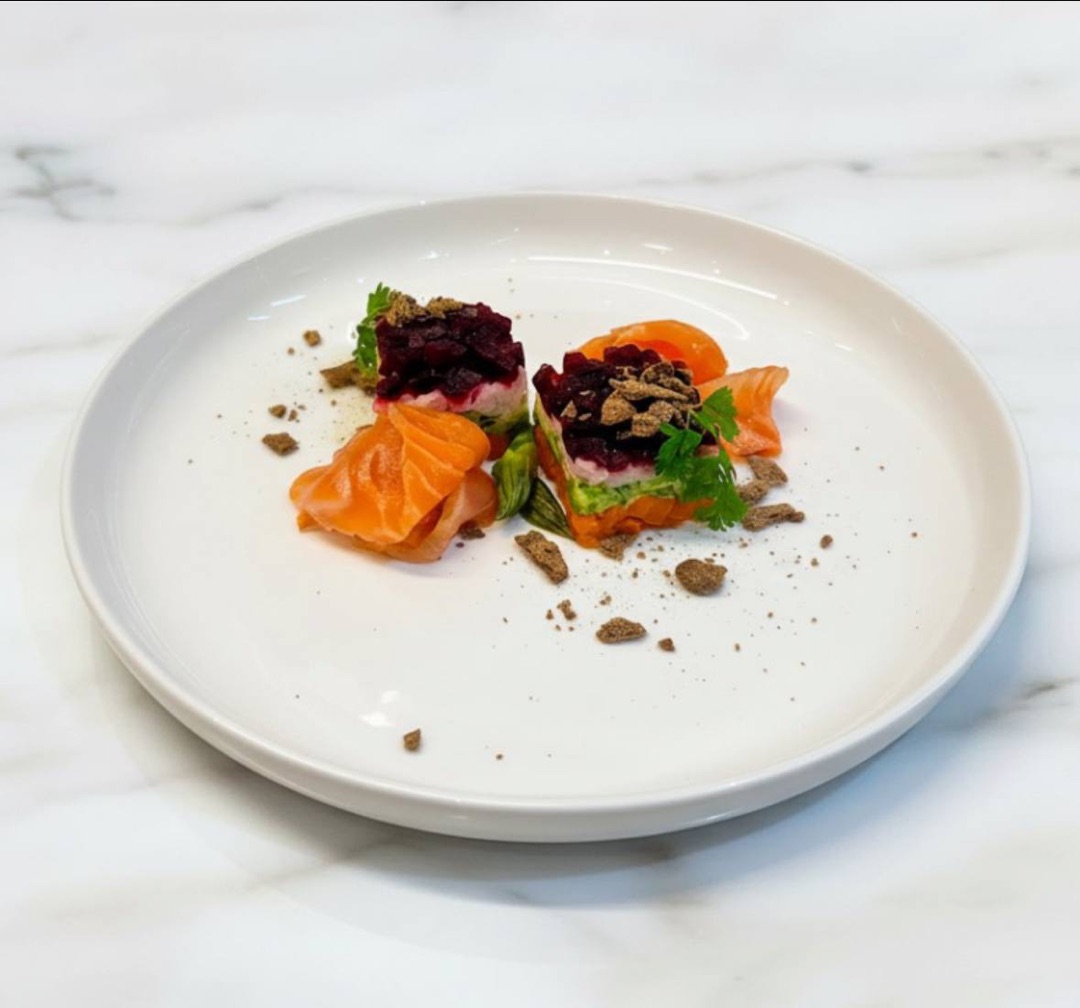 Гравлакс под шубой из запеченных овощей 100 г