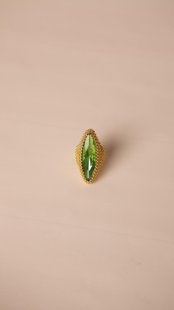 Кольцо "ISKRA" green