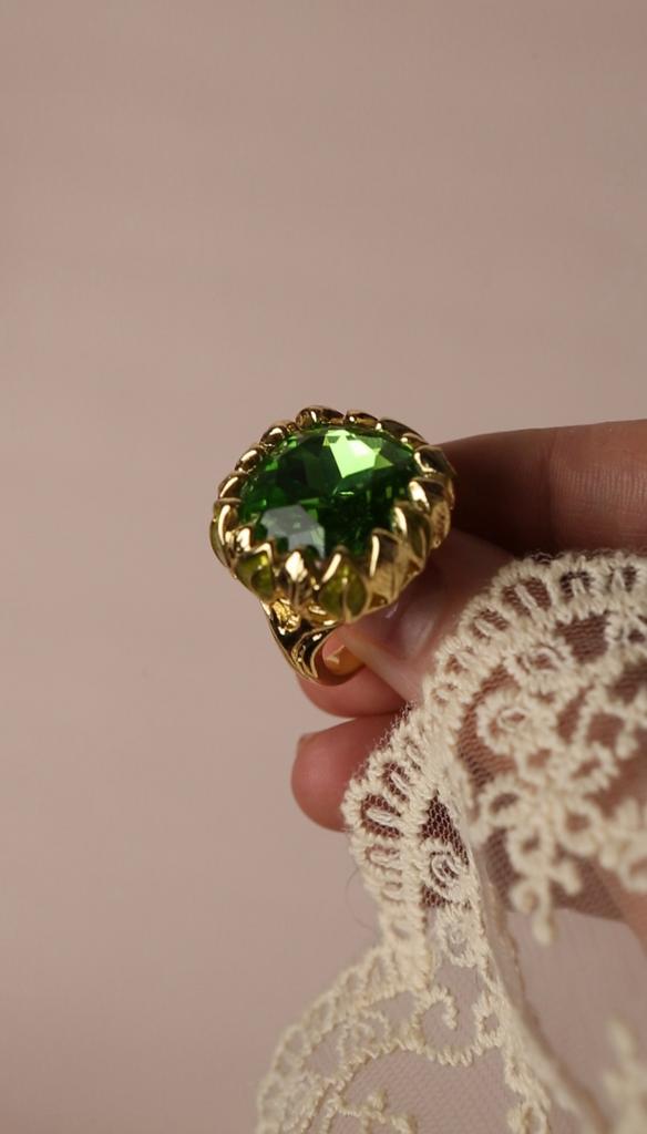 Кольцо "BELIEVE" green