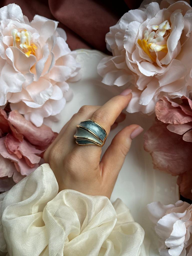 Кольцо "VOLNA" blue