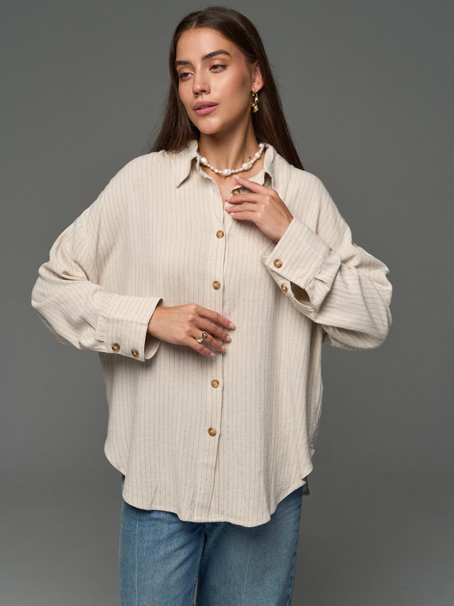 Рубашка лен бежевая